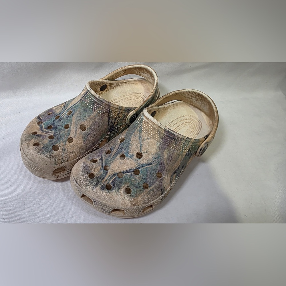 Crocs Purple/Blue Marble Swirl Clogs Size J3